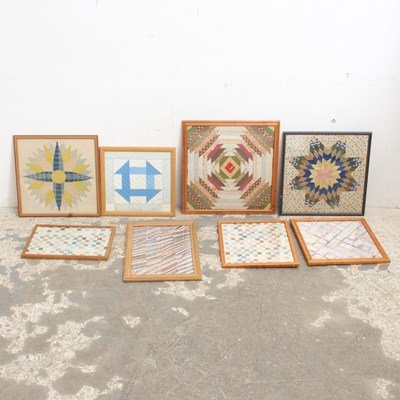 Lot 230 - Group of Eight American Framed Quilt Squares