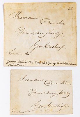 Lot 8 - George Catlin clipped signatures