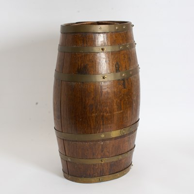 Lot 266 - Brass Mounted Wood Umbrella Stand