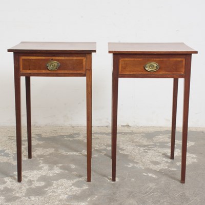 Lot 101 - Assembled Pair of Federal Inlaid Mahogany Work Tables