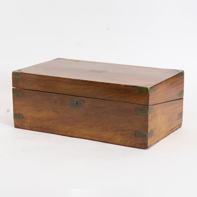 Lot 276 - Victorian Brass Mounted Figured Walnut Writing Box