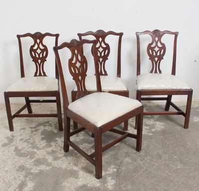 Lot 103 - Set of Four Chippendale Style Mahogany Side Chairs