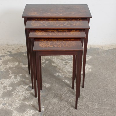 Lot 104 - Nest of Four Dutch Marquetry Quartetto Tables