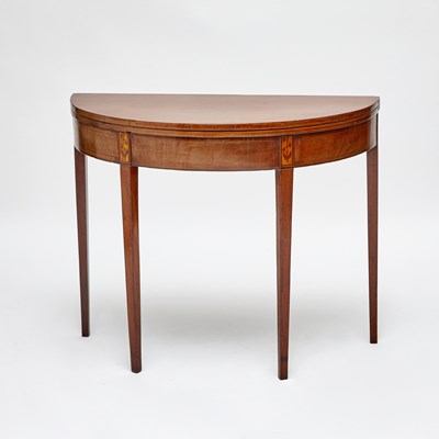 Lot 106 - Federal Inlaid Mahogany Demilune Games Table
