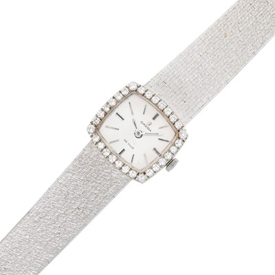 Lot 1161 - Omega White Gold and Diamond Wristwatch