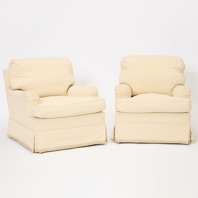 Lot 55 - Pair of Modern Upholstered Club Chairs