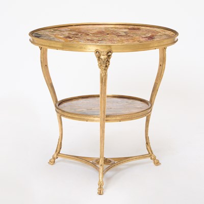Lot 53 - Louis XVI Style Gilt-Metal and Marble Gueridon