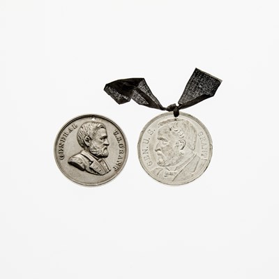 Lot 97 - United States. Pair of 19th Century Ulysses S. Grant Memorial Medals. White Metal.