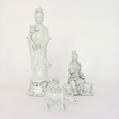 Lot 1099 - Group of Three Blanc de Chine Porcelain Figures