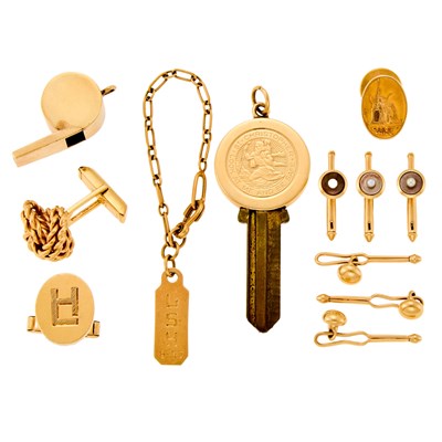 Lot 1210 - Group of Gold Gentleman's Accessories