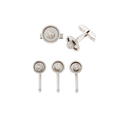 Lot 1089 - White Gold and Diamond Dress Set