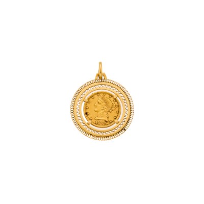 Lot 1251 - Gold and Gold Coin Pendant
