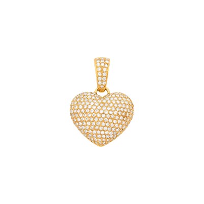 Lot 1021 - Gold and Diamond Heart Pendant