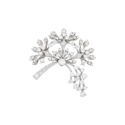 Lot 1155 - White Gold and Diamond Brooch