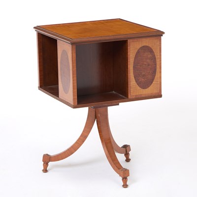 Lot 128 - Edwardian Satinwood Inlaid Revolving Bookstand
