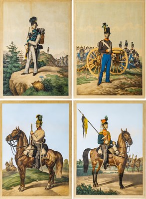 Lot 163 - Four huge hand-colored lithographs by Matthias Trentsensky