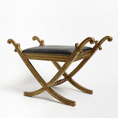Lot 69 - Empire Style Giltwood Tabouret