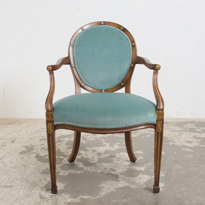 Lot 99 - George III Style Upholstered Mahogany Armchair