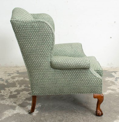 Lot 32 - George II Style Upholstered Wing Chair