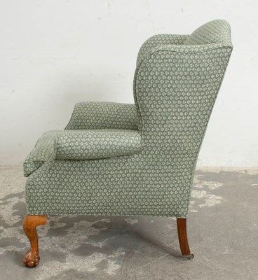 Lot 32 - George II Style Upholstered Wing Chair
