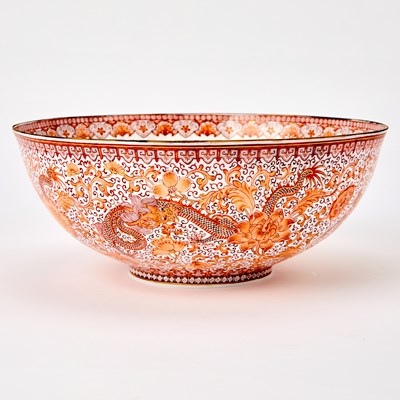 Lot 502 - A Chinese Eggshell Iron Red Decorated Porcelain Bowl