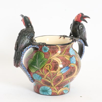 Lot 1 - Ardmore Studio Black Bird Vase
