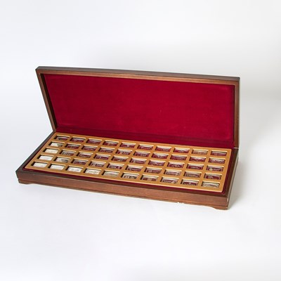 Lot 145 - Franklin Mint. Complete 1970 Bank-Marked Sterling Silver Ingot Collection. As Made.
