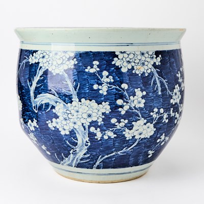 Lot 113 - A Chinese Blue and White Porcelain Jardiniere