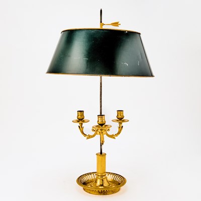 Lot 106 - Empire Style Gilt-Bronze & Tole Bouilotte Lamp