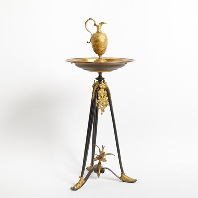 Lot 89 - Renaissance Revival Gilt and Patinated Metal Basin and Ewer on Stand