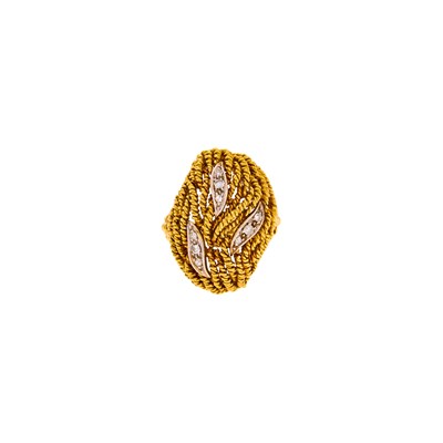 Lot 1107 - Two-Color Gold and Diamond Ring