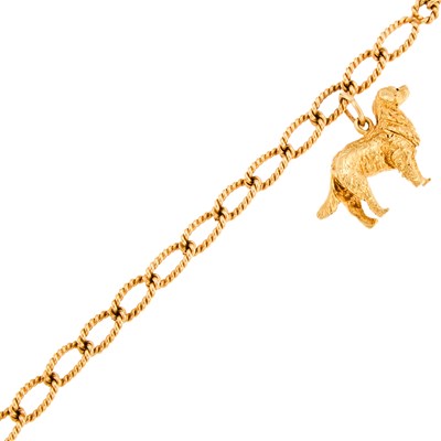 Lot 1108 - Gold Dog Charm Bracelet