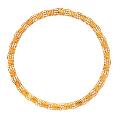 Lot 143 - Gold and Diamond Necklace