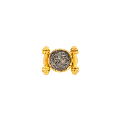 Lot 22 - Elizabeth Locke Gold and Silver Coin Ring