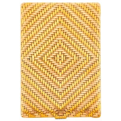 Lot 92 - Black, Starr & Frost Woven Two-Color Gold and Sapphire Mesh Cigarette Case