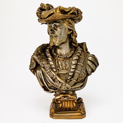 Lot 191 - Gilt Metal Bust of Peter Paul Rubens