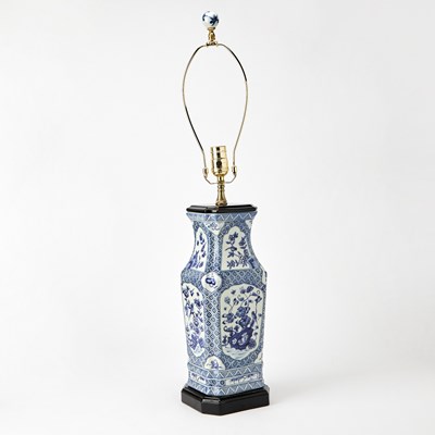 Lot 110 - Chinese Style Blue and White Porcelain Table Lamp