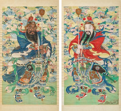 Lot 149 - A Pair of Chinese Daoist Paintings