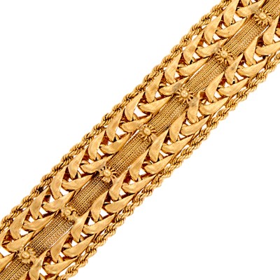 Lot 1029 - Wide Gold Bracelet