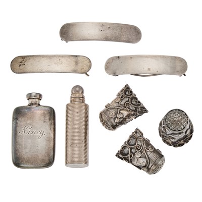 Lot 1260 - Group of Silver Objects and Two Tiffany & Co. Silver Perfume Bottles