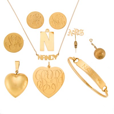 Lot 1161 - Group of Gold Jewelry