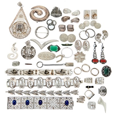 Lot 1257 - Group of Silver and Metal Jewelry
