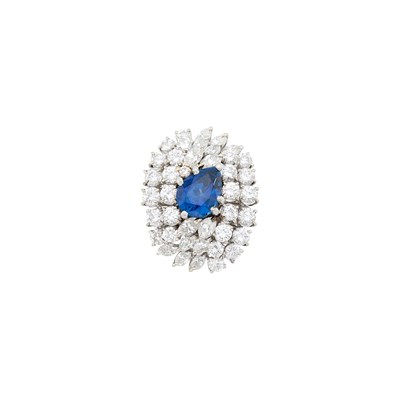 Lot 69 - White Gold, Sapphire and Diamond Ring