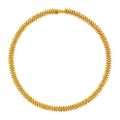 Lot 86 - Antique Cannetille Gold Chain Necklace