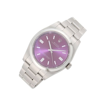Lot 38 - Rolex Gentleman's Stainless Steel 'Oyster Perpetual Red Grape' Wristwatch, Ref. 116000