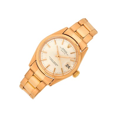 Lot 34 - Rolex Rose Gold 'Date' Wristwatch, Ref. 6627