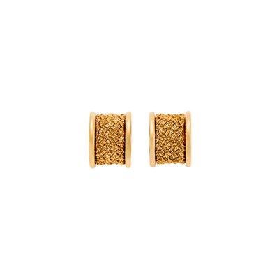 Lot 1033 - Pair of Gold Half Hoop Earclips