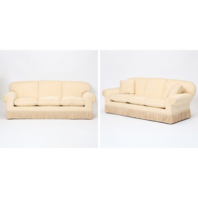 Lot 182 - Pair of Silk Upholstered Sofas