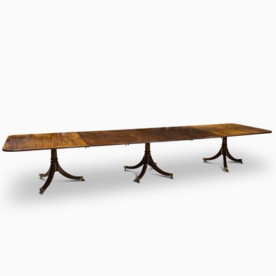 Lot 180 - Regency Style Mahogany Triple Pedestal Dining Table