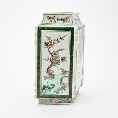 Lot 452 - A Chinese Famille Verte Lozenge-Form Porcelain Vase